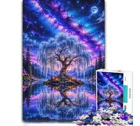 1000 Piece Jigsaw Puzzle for Adults, Enchanted Willow Tree by Starlit Lake | Choose a gift idea for puzzle lovers for festive downtime for screen-free downtime.