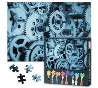 1000 Piece Jigsaw Puzzle for Adults Engine Gears Artwork Monochrome Mechanical Design Black and White Industrial Theme Puzzle Sophisticated Machinery Pattern for Contemporary Living Room