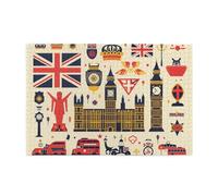 1000 Piece Jigsaw Puzzle for Adults,England Symbols, Puzzles with Letters on Back, Challenging Puzzle for Game Night Home Décor, 19.7 x 29.5