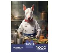 1000 Piece Jigsaw Puzzle for Adults English Bull Terrier Chef Adult Jigsaw Relaxing Games Perfect Decoration Unique Gifts for Birthday And Christmas 38x26cm/1000pcs