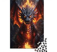 1000-Piece Jigsaw Puzzle for Adults, Epic Fire Dragon, 38x26cm/1000pcs; Low-dust White Cardboard Pieces; Tabletop Entertainment at Home