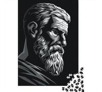 1000-Piece Jigsaw Puzzle for Adults, Epicurus Portrait, 52x38cm/1000pcs; Low-dust White Cardboard Pieces; Tabletop Entertainment at Home