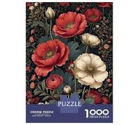 1000 Piece Jigsaw Puzzle for Adults, Eternal Poppy Elegance Artwork, Relaxing Puzzle Experience, Festive Season Fun, Durable Puzzle Pieces, 70x50cm/1000pcs