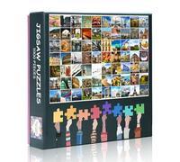 1000 Piece Jigsaw Puzzle for Adults - European Landmarks, Food & Cultural Treasures Art with Premium Puzzle Board, Travel-Themed Puzzles for Adults, Challenging Scenic Puzzles - 27.5x19.7 Inches