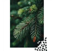1000 Piece Jigsaw Puzzle for Adults, Evergreen Branch with Cone ｜ Forest Calm Print, 70x50cm/1000pcs, Shared Puzzle Activity, Weekend Leisure And Friends And Family