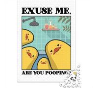 1000-Piece Jigsaw Puzzle for Adults, Excuse Me, Are You Pooping？, 70x50cm/1000pcs, Shared Puzzle Activity, Relaxing Evenings And Weekend Downtime