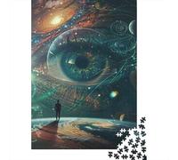 1000-Piece Jigsaw Puzzle for Adults, Explore The Universe with Our Cosmic Glasses!, 52x38cm/1000pcs, A Calm After-work Activity; White Cardboard for Steady Handling