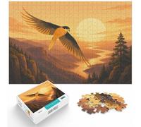 1000 Piece Jigsaw Puzzle for Adults, Falcon On The Sun Rise | For a patient pastime: Adult jigsaw puzzle with 1000 pieces offers a classic jigsaw experience for home leisure.