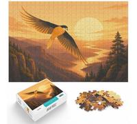 1000 Piece Jigsaw Puzzle for Adults, Falcon On The Sun Rise | For puzzle fans who enjoy a challenge, this adult jigsaw puzzle with 1000 pieces fits quiet afternoons.