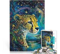 1000 Piece Jigsaw Puzzle for Adults “Fantasy Cheetah” Made of cardboard，for ages 14 and over Home art decoration It is ideal as a gift for the whole family。size：26x38cm/10.24x14.96inch