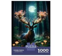 1000 Piece Jigsaw Puzzle for Adults Fantasy Forest Deer Art Print-2 Jigsaw for Adults Hands-on Game Improve Memory Birthday And Unique Gifts 38x26cm/1000pcs