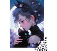 1000 Piece Jigsaw Puzzle for Adults, Fantasy Gothic Cat Lady