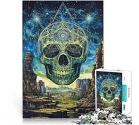 1000 Piece Jigsaw Puzzle for Adults Fantasy Skull Made of cardboard for age 14 years and over Antistress Vacation at home Killing time Family Fun Gift。size：26x38cm/10.24x14.96inch