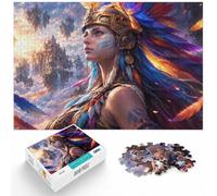 1000 Piece Jigsaw Puzzle for Adults, Fantasy Warrior Woman Floating Islands | For festive leisure at home: Adult jigsaw puzzle with 1000 pieces; for winter leisure at home with the complete challenge.