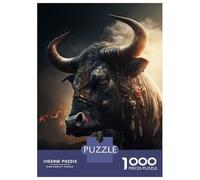 1000 Piece Jigsaw Puzzle for Adults Ferocious Buffalo Puzzles for Adults Relaxing Games Pattern Assembly for Is Ideal As A Gift 52x38cm/1000pcs