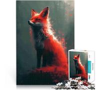 1000 Piece Jigsaw Puzzle for Adults Fiery Fox in the Woods Handgeschwindigkeitswettbewerb Ein Kunstwerk38x26cm
