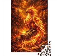 1000-Piece Jigsaw Puzzle for Adults, Fiery Phoenix in A Burning Forest, 38x26cm/1000pcs, Idea, Winter Indoor Activity And Holiday Downtime