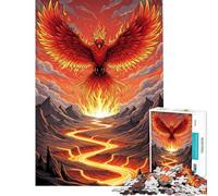 1000 Piece Jigsaw Puzzle for Adults Fiery Phoenix Rising Above Lava River Jigsaw for Adults Toy Wall Decor For Family Fun for Is Ideal As A Gifts (Size 50x75cm)
