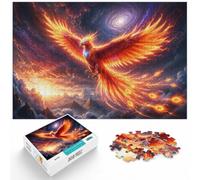 1000 Piece Jigsaw Puzzle for Adults, Fiery Phoenix Rising in Space | For a useful gift beyond Christmas Day: Adult jigsaw puzzle with 1000 pieces offers for the Christmas break.