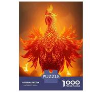 1000 Piece Jigsaw Puzzle for Adults Fiery Rooster Burning Landscape Puzzles for Adults Relaxing Games Pattern Assembly for Is Ideal As A Gift 38x26cm/1000pcs