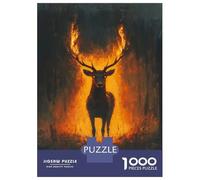 1000 Piece Jigsaw Puzzle for Adults Fiery Stag Jigsaw for Adults Hands-on Game Improve Memory Birthday And Unique Gifts 70x50cm/1000pcs