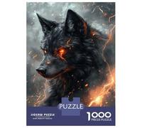 1000 Piece Jigsaw Puzzle for Adults Fiery Wolf's Gaze Jigsaws for Adults Family Game Analysis And Logic Difficult And Challenge 38x26cm/1000pcs