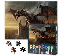 1000 Piece Jigsaw Puzzle for Adults - Fire Dragon Puzzle - Family Activity & Great Gift for Seniors and Friends -Two-Winged Pterosaur - Completed Size: 27.5" x 19.6"/70 * 50cm