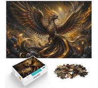 1000 Piece Jigsaw Puzzle for Adults, Fire Phoenix Golden Art | For free time at home, this adult jigsaw puzzle with 1000 pieces offers a calm pastime at home.