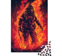 1000 Piece Jigsaw Puzzle for Adults Firefighter_Flame Puzzles 1000 Pieces Paper Board Jigsaw- Relax Puzzles Games-Brain Teaser Puzzle 1000pcs (38x26cm)