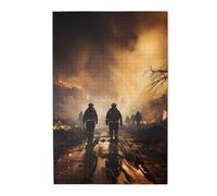 1000 Piece Jigsaw Puzzle for Adults,Firefighters Fighting Fires, Puzzles with Letters on Back, Challenging Puzzle for Game Night Home Décor, 19.7 x 29.5