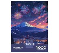 1000 Piece Jigsaw Puzzle for Adults Fireworks Over Mount Fuji Adult Jigsaw Puzzle Relaxing Games Staycation Kill Time Difficult And Challenge 38x26cm/1000pcs