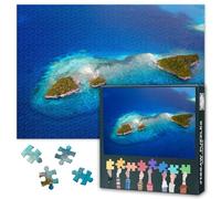 1000 Piece Jigsaw Puzzle for Adults -Fish-shaped Island, 50x70cm Intricate Details Mindful Evening Activity, Collectors Ocean Coastal Seascape Scenery Artwork Puzzles