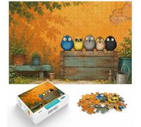 1000 Piece Jigsaw Puzzle for Adults, Five Birds on a Rusty Railing | Adult jigsaw puzzle with 1000 pieces; combines concentration with relaxation; for a satisfying activity at home.