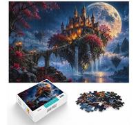 1000 Piece Jigsaw Puzzle for Adults, Floating Castle Moon Waterfall | For Christmas and winter evenings, this 1000-piece jigsaw puzzle for adults offers 1000 pieces for the Christmas break.