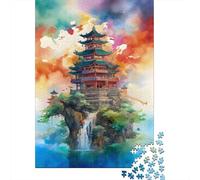 1000-Piece Jigsaw Puzzle for Adults, Floating Island, 52x38cm/1000pcs, A Calm After-work Activity; White Card Pieces with Reduced Dust