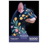 1000 Piece Jigsaw Puzzle for Adults Floral Bengal Cat Portrait Jigsaw for Adults Relaxing Games Stress Reliever Birthday And Unique Gifts 38x26cm/1000pcs