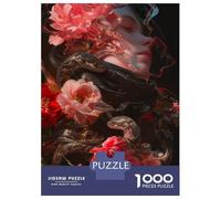 1000 Piece Jigsaw Puzzle for Adults Floral Serpent Puzzles for Adults Fun Games Precision Cutting Difficult And Challenge 38x26cm/1000pcs