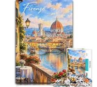 1000 Piece Jigsaw Puzzle for Adults, Florence Cathedral Painting-1 | For rainy days at home: Adult jigsaw puzzle with 1000 pieces gives adult puzzlers a calm activity to return to.