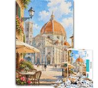 1000 Piece Jigsaw Puzzle for Adults, Florence Cathedral Painting-20 | For patient puzzlers who like detailed images: Adult jigsaw puzzle with 1000 pieces fits a regular jigsaw hobby.