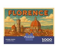 1000 Piece Jigsaw Puzzle for Adults, Florence Vintage Travel Artwork, Mindfulness Activity, Perfect, Premium Thick Cardboard, 38x26cm/1000pcs