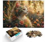 1000 Piece Jigsaw Puzzle for Adults, Flower Cat Fantasy | For focused indoor leisure, this adult jigsaw puzzle with 1000 pieces offers a calm pastime at home.