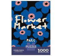 1000 Piece Jigsaw Puzzle for Adults, Flower Market Paris Floral Pattern Artwork, Challenging Brain Teaser, Holiday Family Game, Premium Puzzle Pieces, 52x38cm/1000pcs