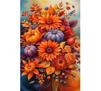 1000 Piece Jigsaw Puzzle for Adults Flower Pumpkin - Fun Challenges & Brainteasing Adult Jigsaws - Puzzle Games 1000 Piece