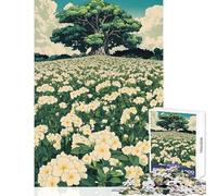 1000 Piece Jigsaw Puzzle for Adults Flower White Jasmine Brain Teaser Game Presents for Women Toy Wall Decor Birthday Present, Gifts, (38x52cm)