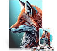 1000 Piece Jigsaw Puzzle for Adults Fox Face Geometric Animal Analysis and logic Every Piece is Unique - Challenging Family Fun Game 50x70cm