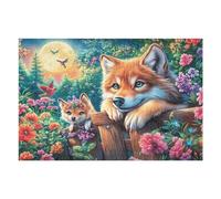 1000 Piece Jigsaw Puzzle for Adults Fox Flower Field Spring 75x50cm for Dad Stress Relief Challenging Puzzle Perfect for Daily Unwind Hobby Gift