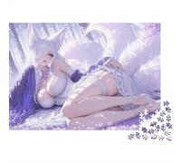 1000 Piece Jigsaw Puzzle for Adults, Fox Girl Lying in Forest, 38x26cm/1000pcs, Shared Puzzle Activity, Weekend Leisure And Friends And Family