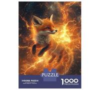 1000 Piece Jigsaw Puzzle for Adults Fox in Cosmic Flames Adult Jigsaw Puzzle Relaxing Games Staycation Kill Time Difficult And Challenge 38x26cm/1000pcs
