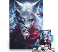1000 Piece Jigsaw Puzzle for Adults Fox Mask Enigma Spielzeug-Intellektuelles Spiel Künstlersammlung, Bildende Kunst52x38cm