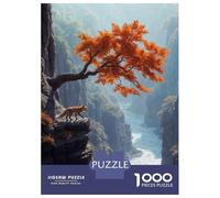 1000 Piece Jigsaw Puzzle for Adults Fox on Cliff with Autumn Tree Puzzles for Adults Relaxing Games Pattern Assembly for Is Ideal As A Gift 52x38cm/1000pcs